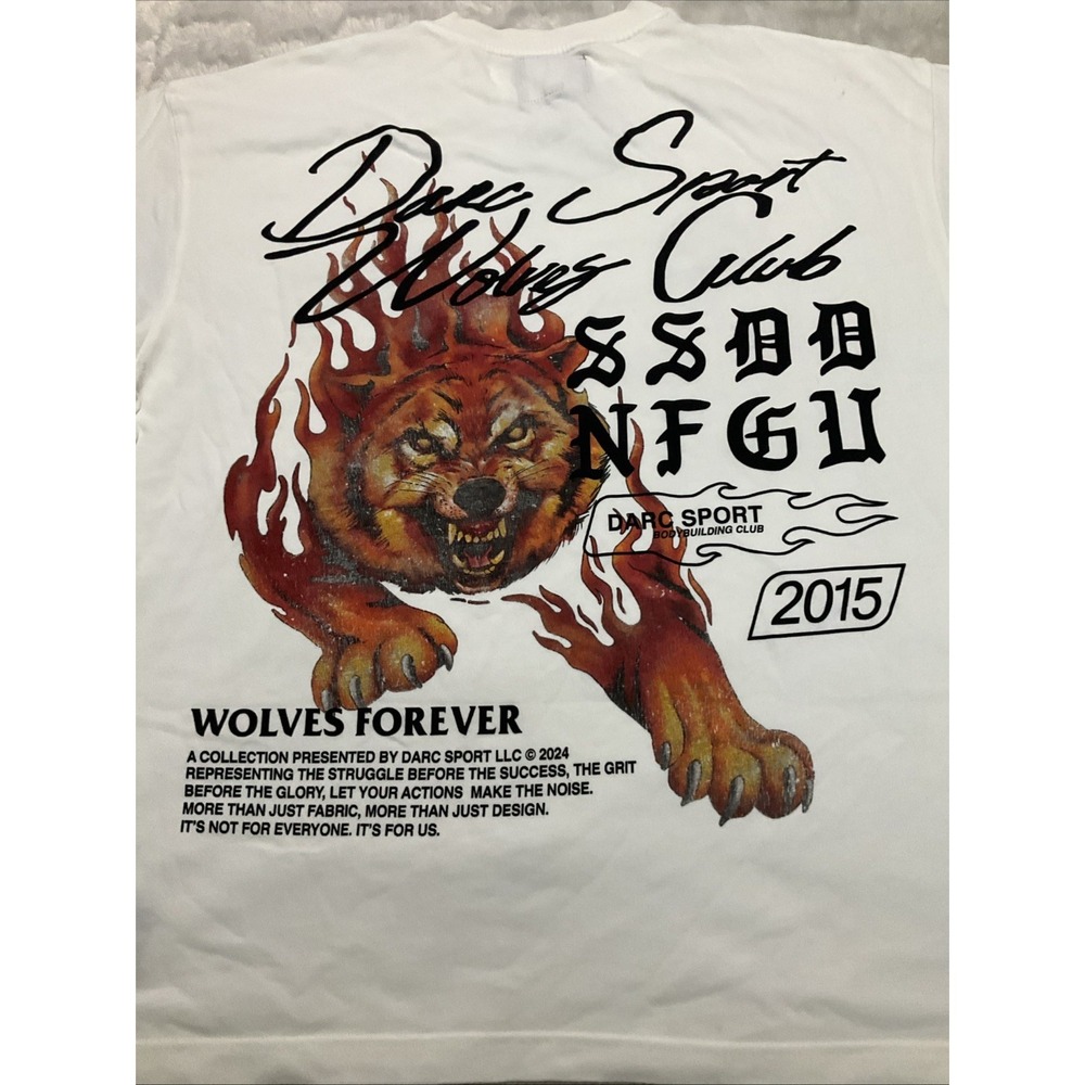 Darc Sport Mens White Large Wolves Club Premium Vintage Tee NWT Limited 1934 - Picture 4 of 10